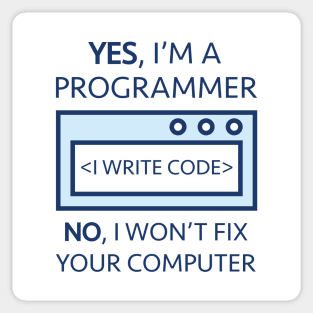 I Write Code Sticker